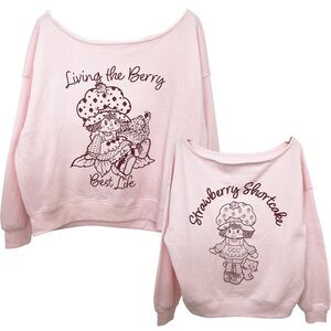 NWOT Strawberry Shortcake Off the Shoulder Sweatshirt Living the Berry Best Life